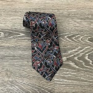 Halston III Vintage Multicolor Damask Silk Tie